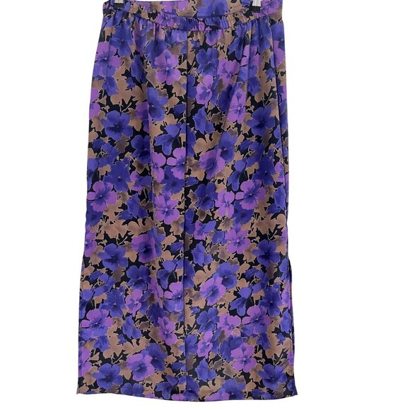 Notations Floral Prairie Skirt L Purple Maxi Boho Western Dainty Preppy Classic - Picture 1 of 13